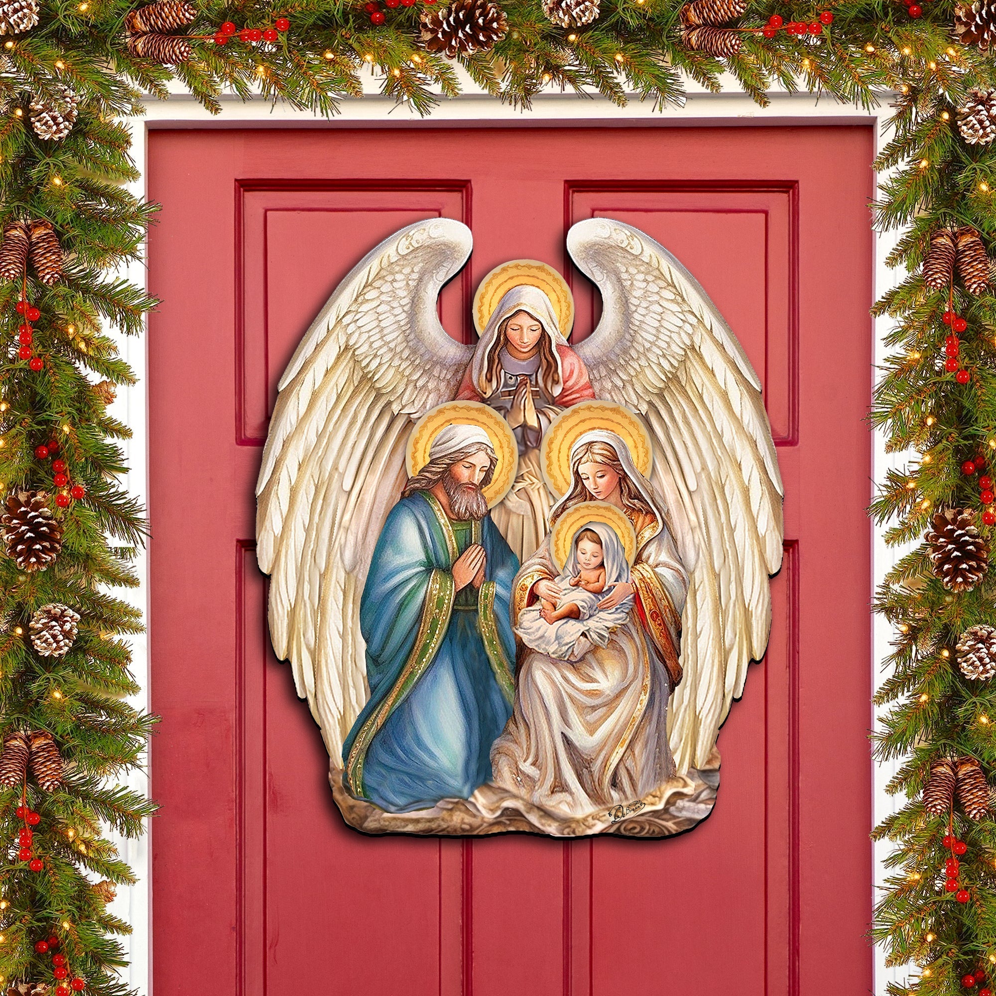 Nativity with Angel Holiday Door Decor  by G. Debrekht - Christmas Decor - 8611056H