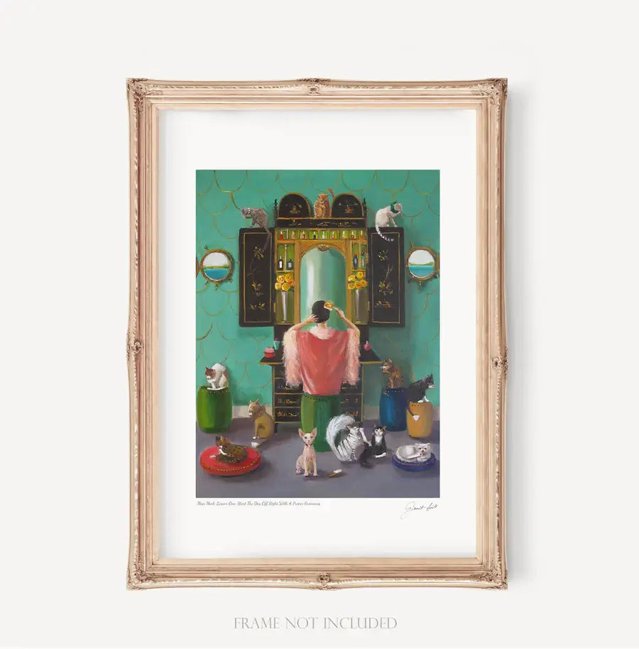 Miss Mink Lesson 1 Art Print by Janet Hill