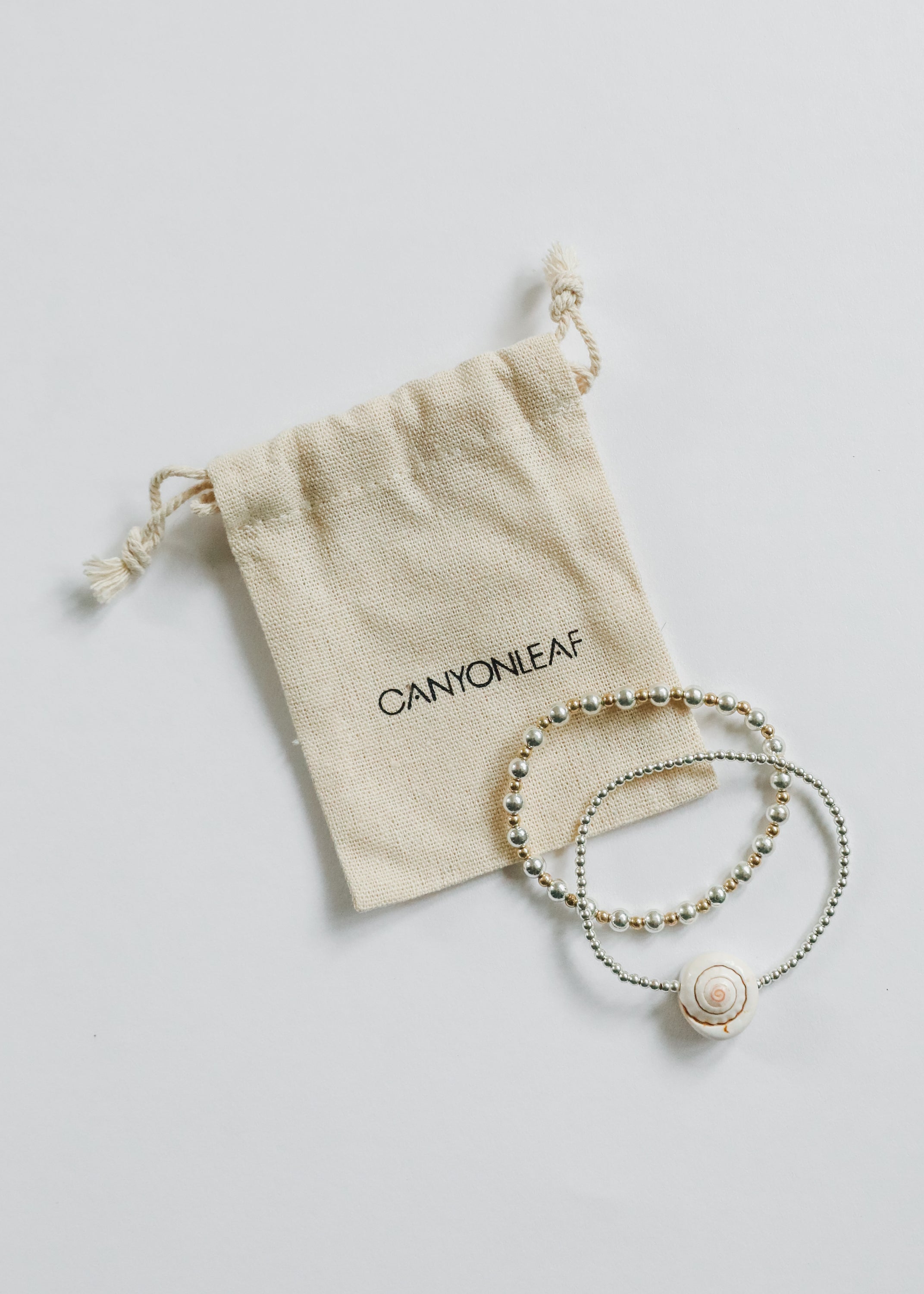 Sterling Silver + Sea Shell || Beaded Anklet or Bracelet