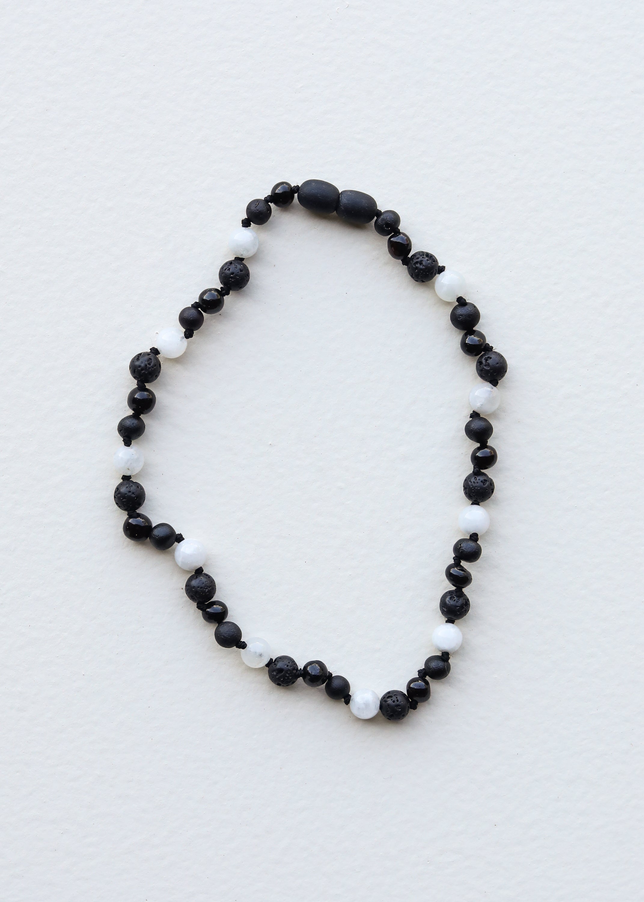 Raw Black Baltic Sea Amber + Moonstone|| Necklace Set