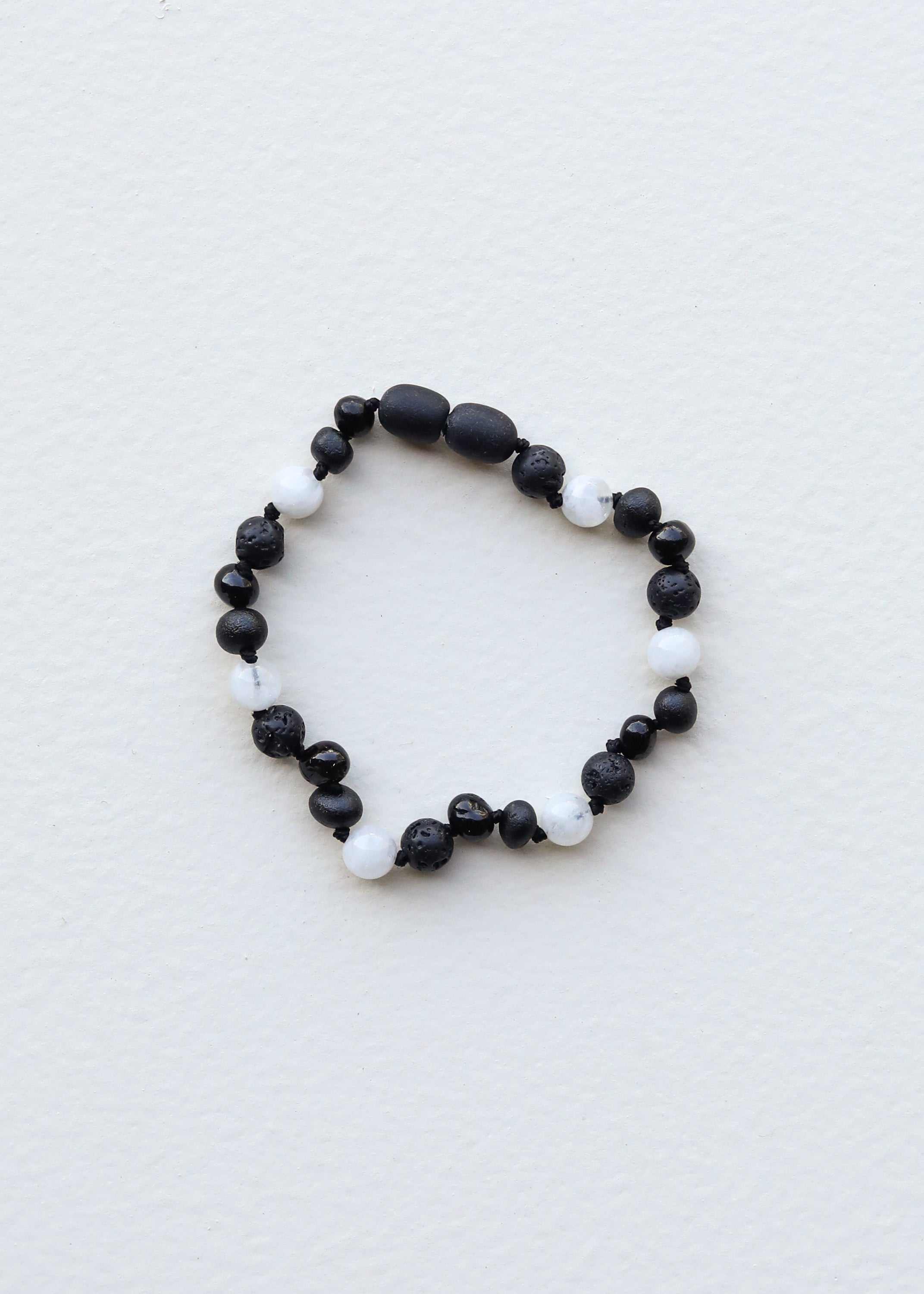 Raw Black Baltic Amber + Moonstone || Anklet or Bracelet