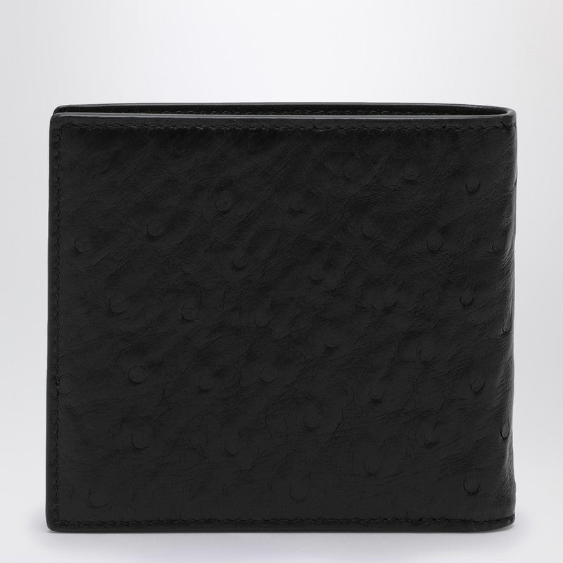 Valentino Garavani Vlogo Signature Black Leather Bi-Fold Wallet Men