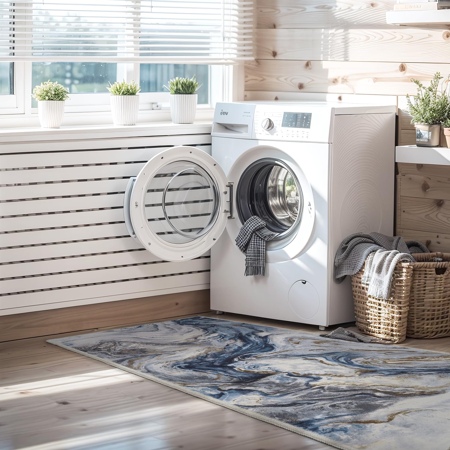 5x7 Area Rugs for Living Room, Modern Abstract Rug for Bedroom, Contemporary Machine Washable Rug, Large Stain Resistant Carpet for Dining Room Playroom Home Office, Pet & Kids Friendly