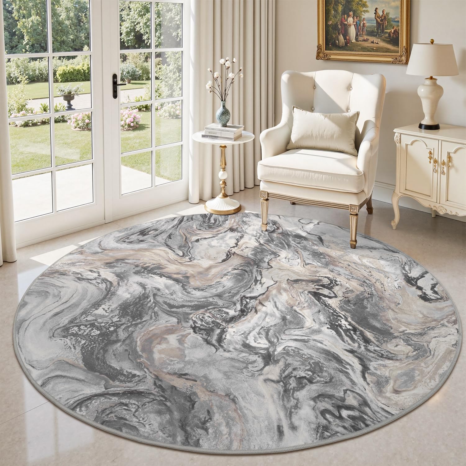 5x7 Area Rugs for Living Room, Modern Abstract Rug for Bedroom, Contemporary Machine Washable Rug, Large Stain Resistant Carpet for Dining Room Playroom Home Office, Pet & Kids Friendly