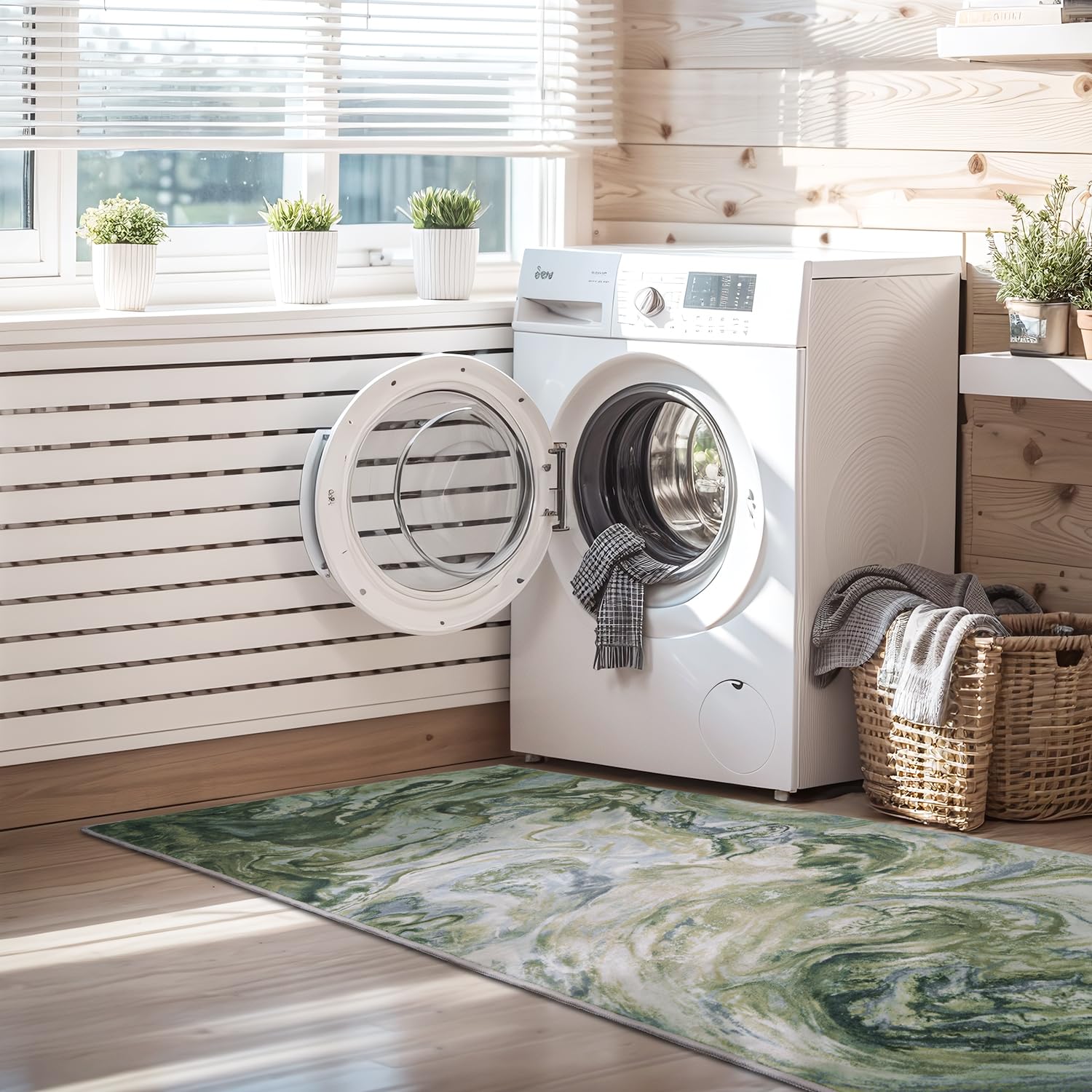 5x7 Area Rugs for Living Room, Modern Abstract Rug for Bedroom, Contemporary Machine Washable Rug, Large Stain Resistant Carpet for Dining Room Playroom Home Office, Pet & Kids Friendly