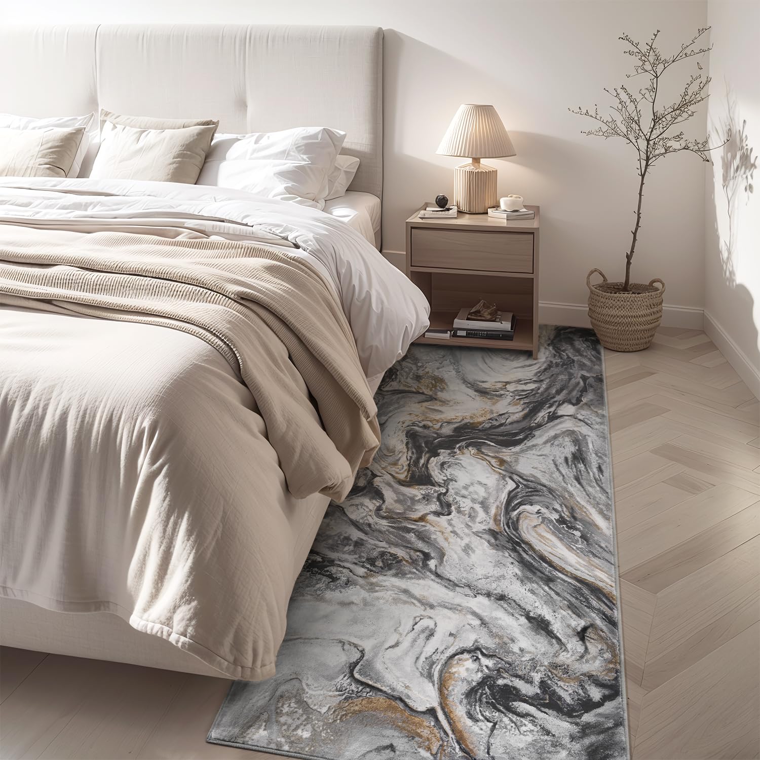 5x7 Area Rugs for Living Room, Modern Abstract Rug for Bedroom, Contemporary Machine Washable Rug, Large Stain Resistant Carpet for Dining Room Playroom Home Office, Pet & Kids Friendly