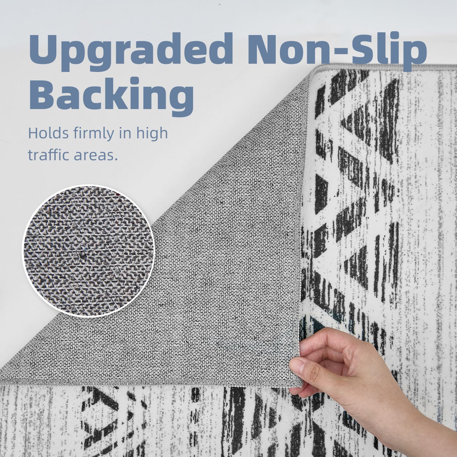 5x7 Area Rugs for Living Room Non Slip Soft Washable Rug Distressed Modern Moroccan Boho Rug Neutral Indoor Carpet Large Area Rugs for Bedroom Dining Room Office Playroom, Brown