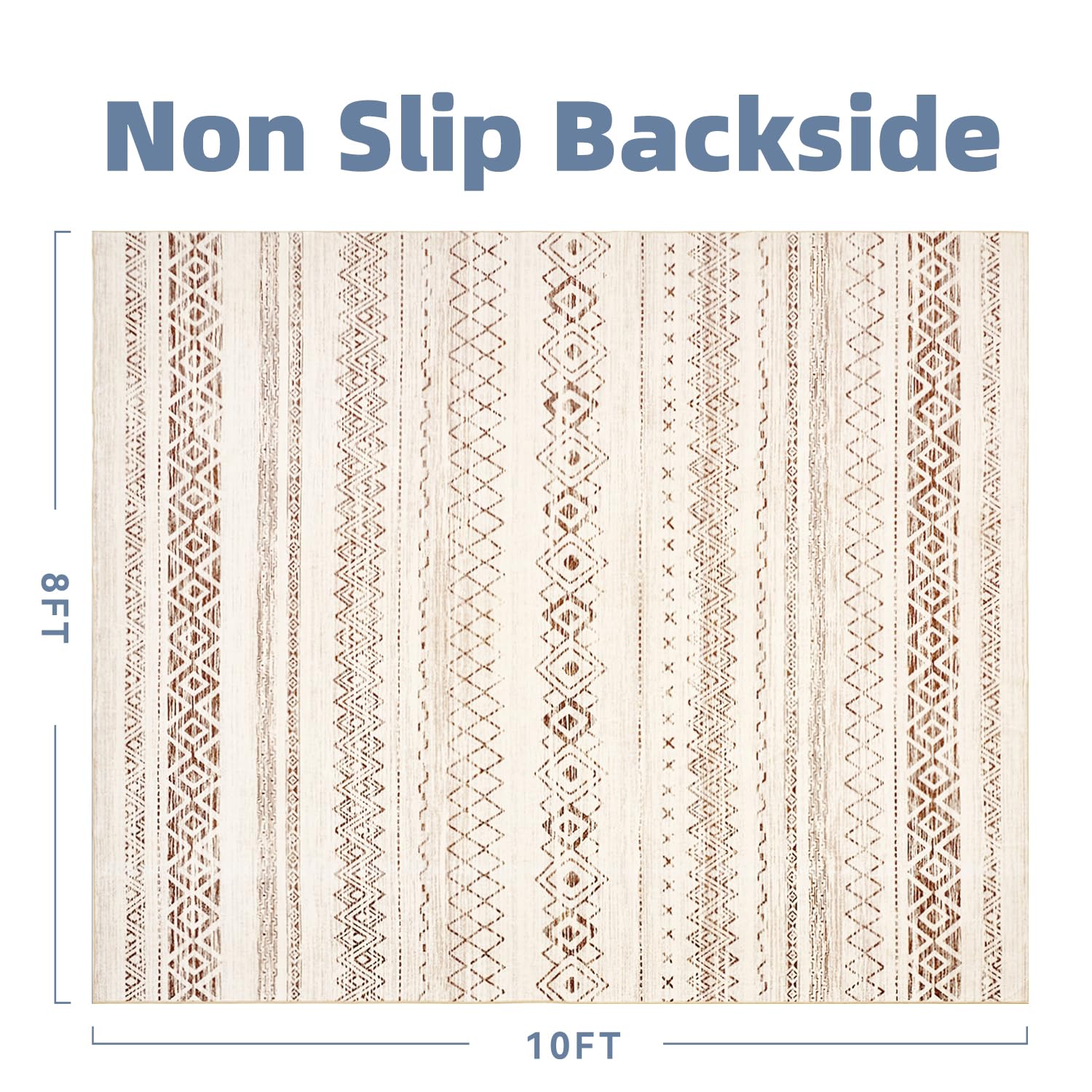 5x7 Area Rugs for Living Room Non Slip Soft Washable Rug Distressed Modern Moroccan Boho Rug Neutral Indoor Carpet Large Area Rugs for Bedroom Dining Room Office Playroom, Brown