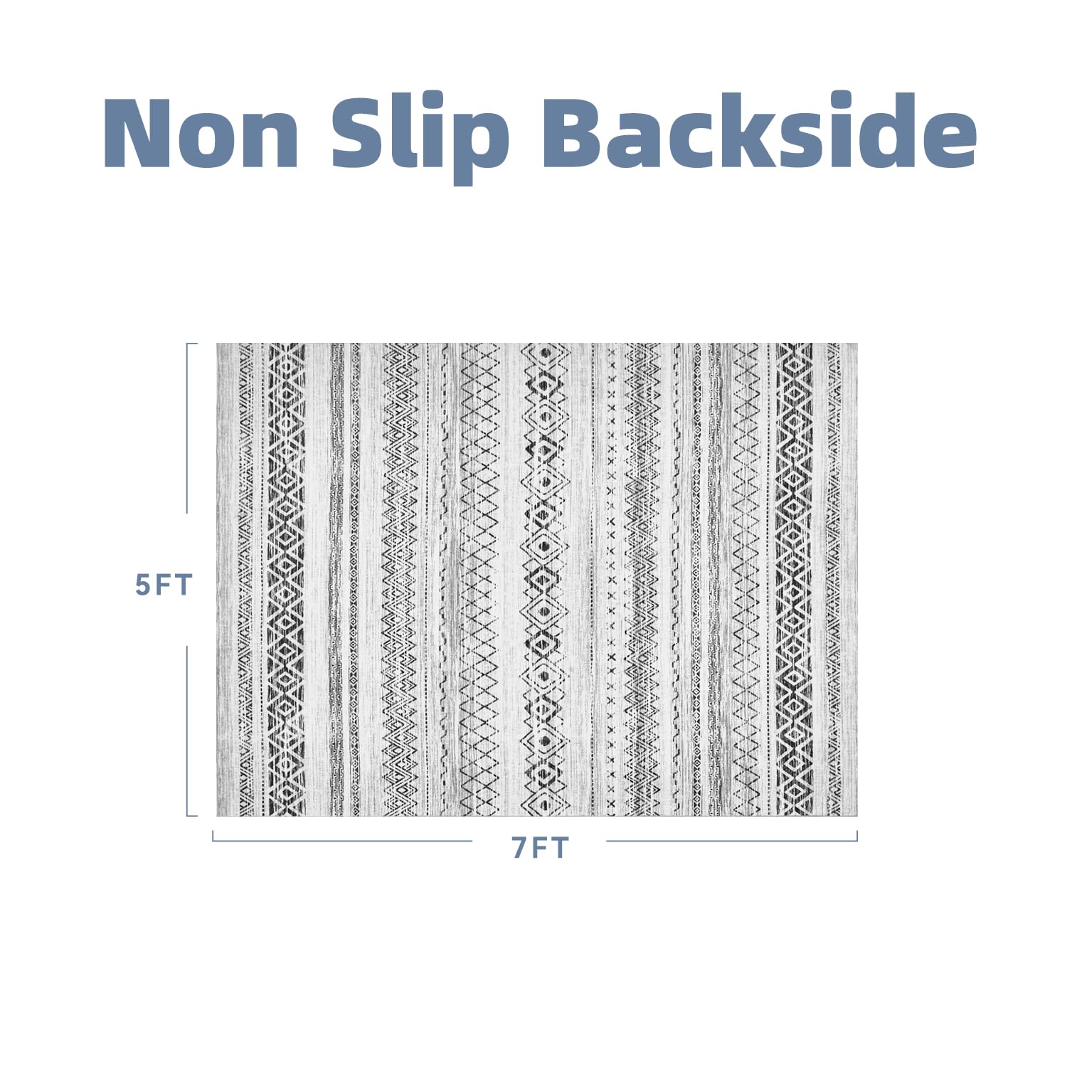 5x7 Area Rugs for Living Room Non Slip Soft Washable Rug Distressed Modern Moroccan Boho Rug Neutral Indoor Carpet Large Area Rugs for Bedroom Dining Room Office Playroom, Brown