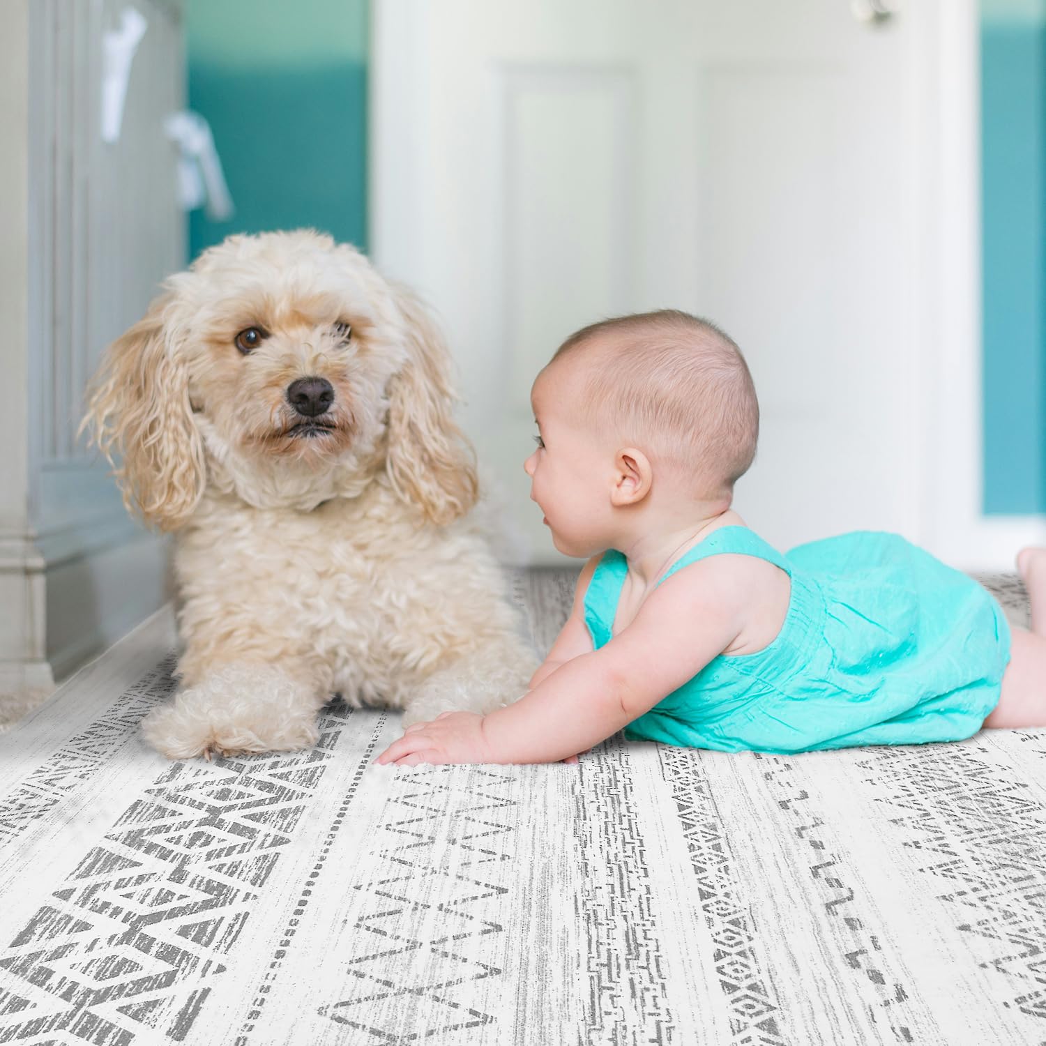 5x7 Area Rugs for Living Room Non Slip Soft Washable Rug Distressed Modern Moroccan Boho Rug Neutral Indoor Carpet Large Area Rugs for Bedroom Dining Room Office Playroom, Brown