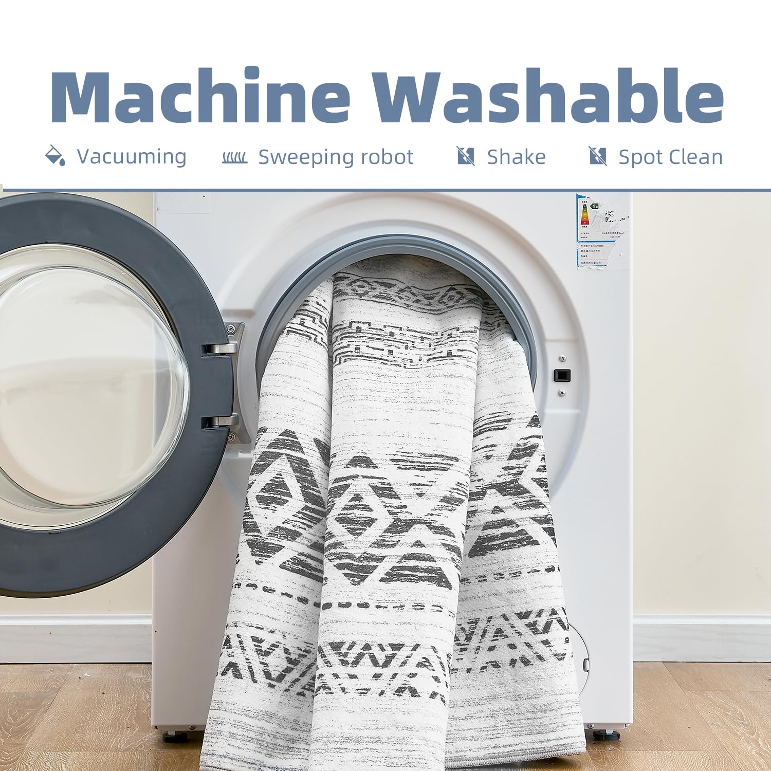 5x7 Area Rugs for Living Room Non Slip Soft Washable Rug Distressed Modern Moroccan Boho Rug Neutral Indoor Carpet Large Area Rugs for Bedroom Dining Room Office Playroom, Brown