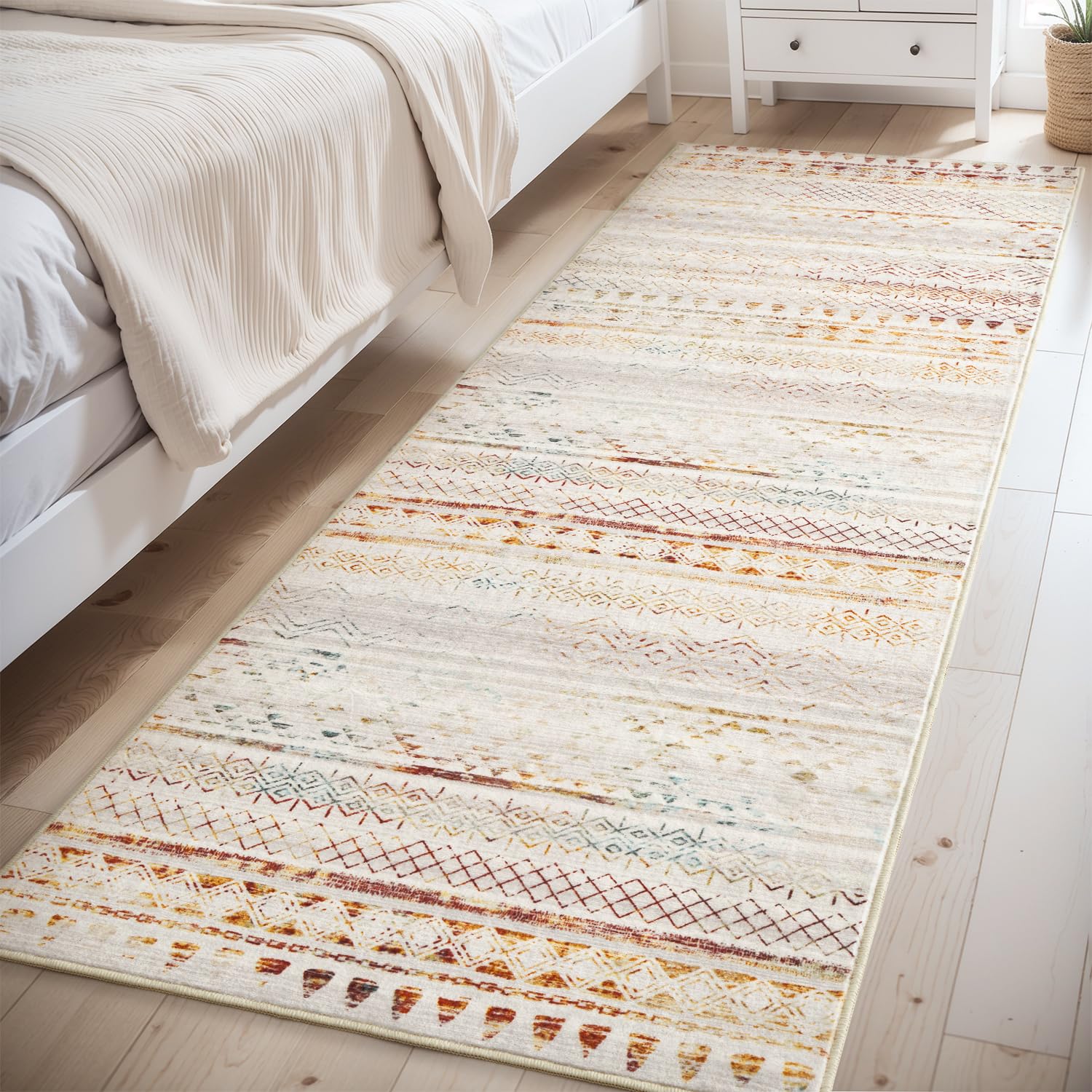 5x7 Area Rugs - Soft, Washable Neutral Boho Carpet for Living, Bedroom, Dining & Play Rooms - Indoor Brown