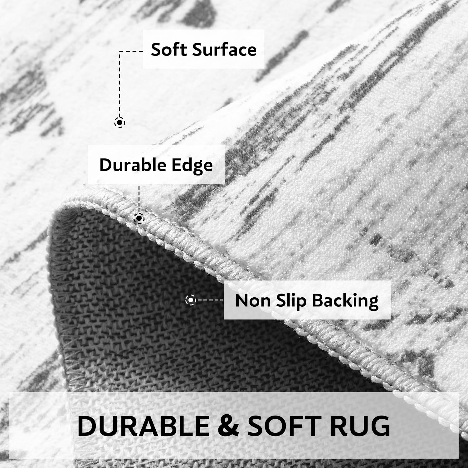 5x7 Area Rugs - Soft, Washable Neutral Boho Carpet for Living, Bedroom, Dining & Play Rooms - Indoor Brown