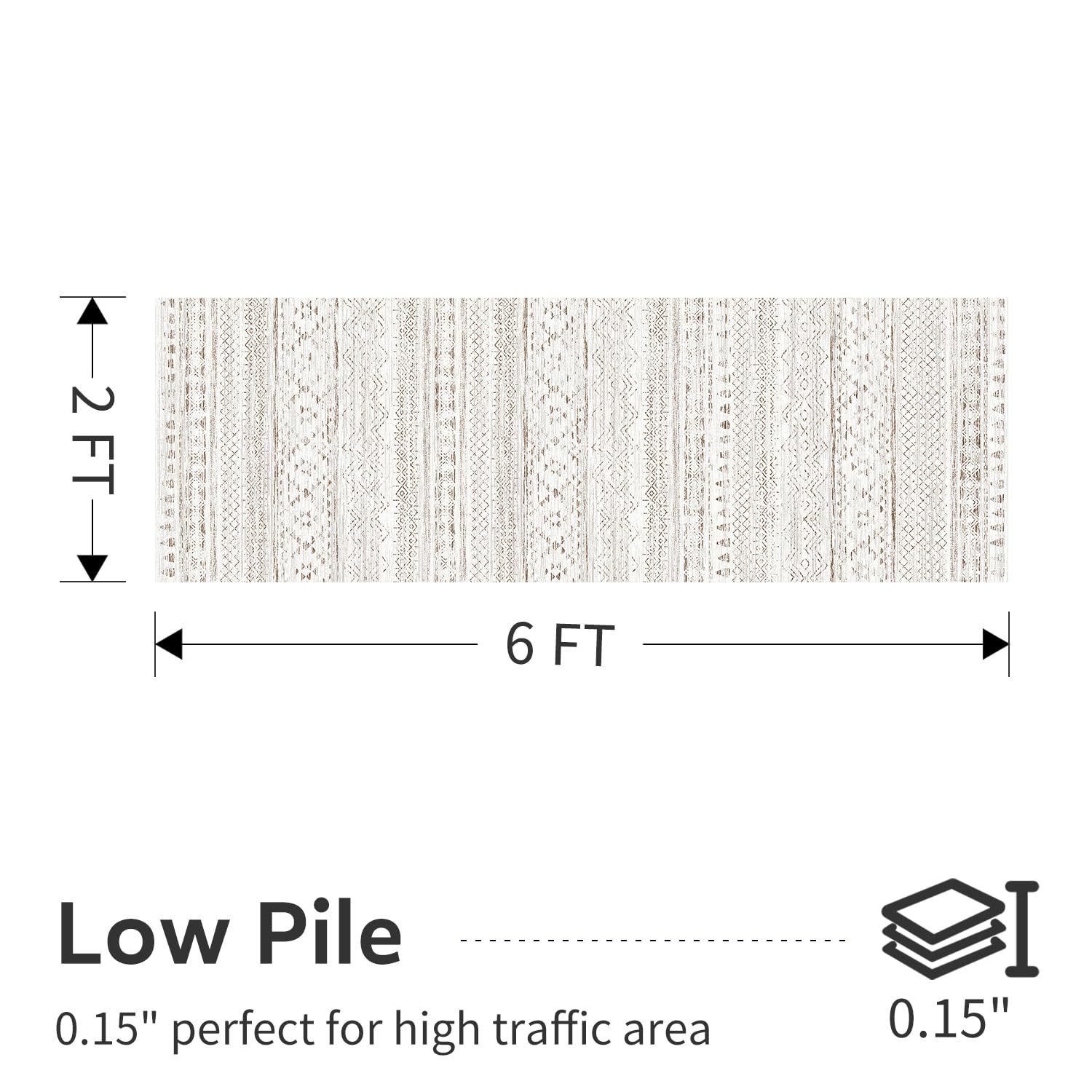 5x7 Area Rugs - Soft, Washable Neutral Boho Carpet for Living, Bedroom, Dining & Play Rooms - Indoor Brown