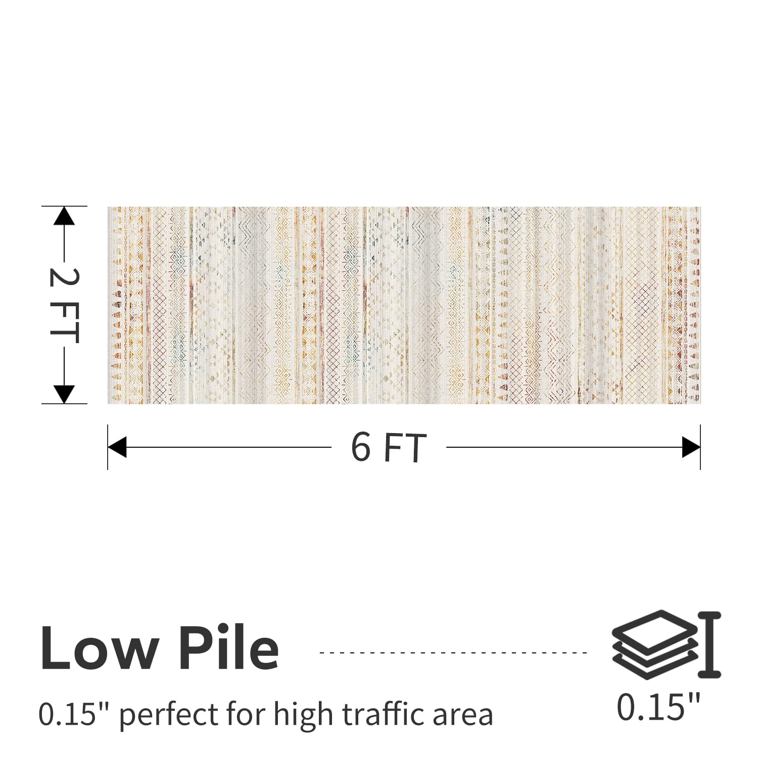 5x7 Area Rugs - Soft, Washable Neutral Boho Carpet for Living, Bedroom, Dining & Play Rooms - Indoor Brown