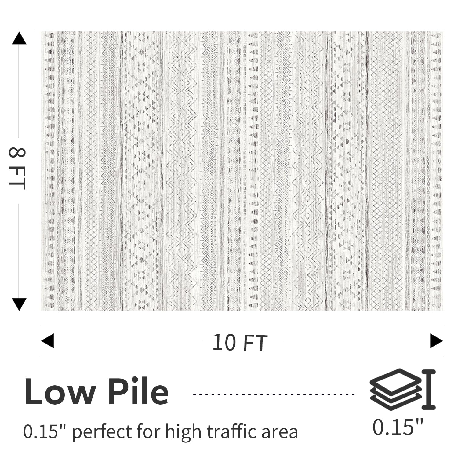 5x7 Area Rugs - Soft, Washable Neutral Boho Carpet for Living, Bedroom, Dining & Play Rooms - Indoor Brown