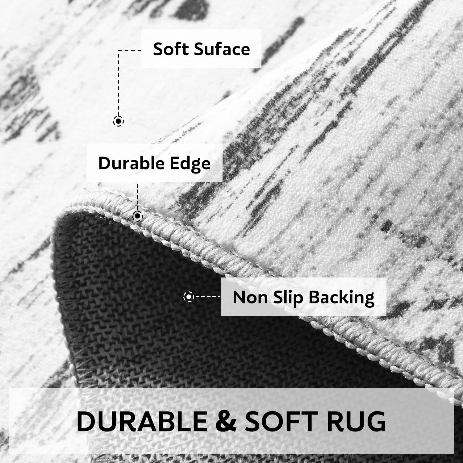 5x7 Area Rugs - Soft, Washable Neutral Boho Carpet for Living, Bedroom, Dining & Play Rooms - Indoor Brown