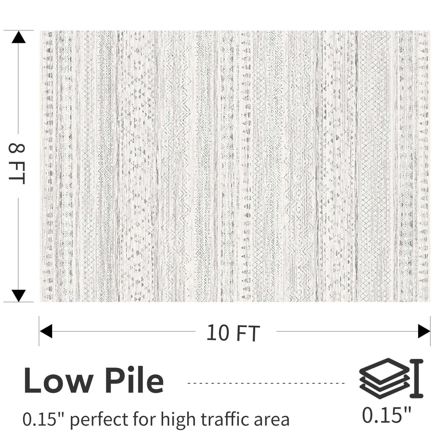 5x7 Area Rugs - Soft, Washable Neutral Boho Carpet for Living, Bedroom, Dining & Play Rooms - Indoor Brown