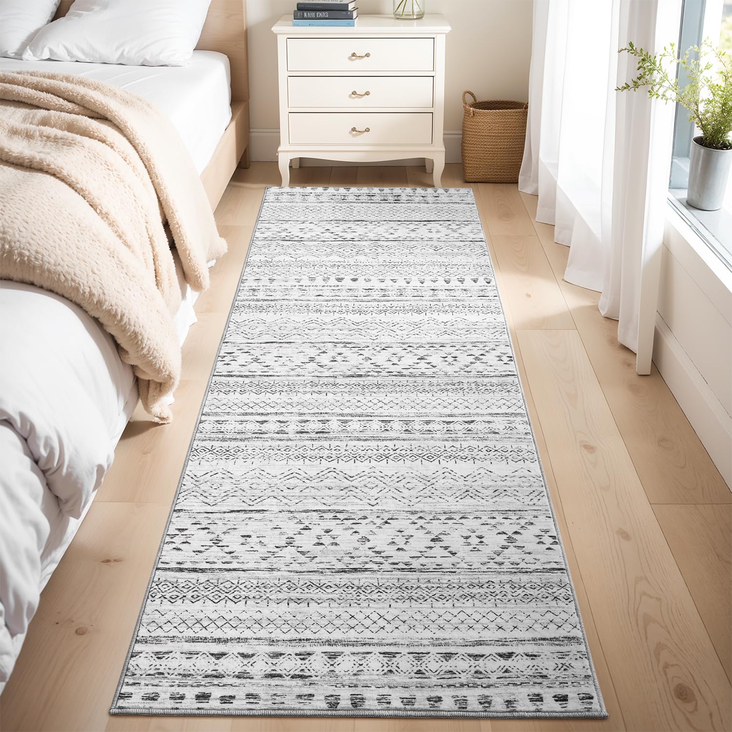 5x7 Area Rugs - Soft, Washable Neutral Boho Carpet for Living, Bedroom, Dining & Play Rooms - Indoor Brown