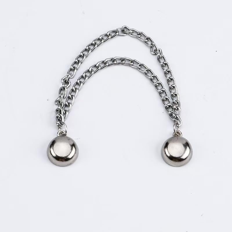 6 - Pack Magnetic Clothing Clips, Multi - Function Metal Button Clips for Cuffs, Hem, Headscarf Decoration, Assorted Colors（Super Good qualiey） (Silver)