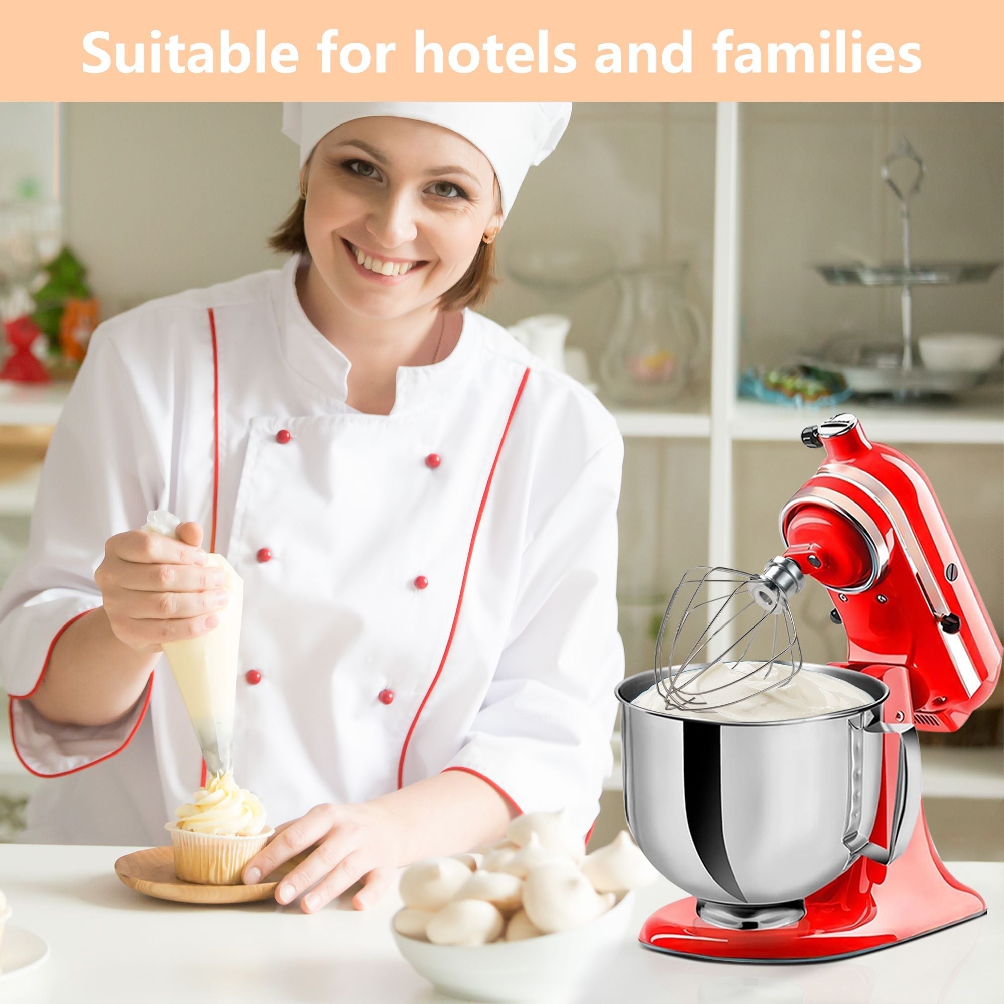 6-Wire Whipped cream Attachment for KitchenAid 4.5-5 Quart Tilt-Head Stand Mixer, K45WW accessory Replacement, Egg Cream Stirrer, Cake Mayonnaise Whisk, Whipping Egg White(Not for dishwasher)