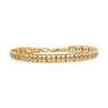.925 Sterling Silver 1.0 Cttw Rose Cut Diamond Double-Link 7" Tennis Bracelet (I-J Color, I3 Clarity)