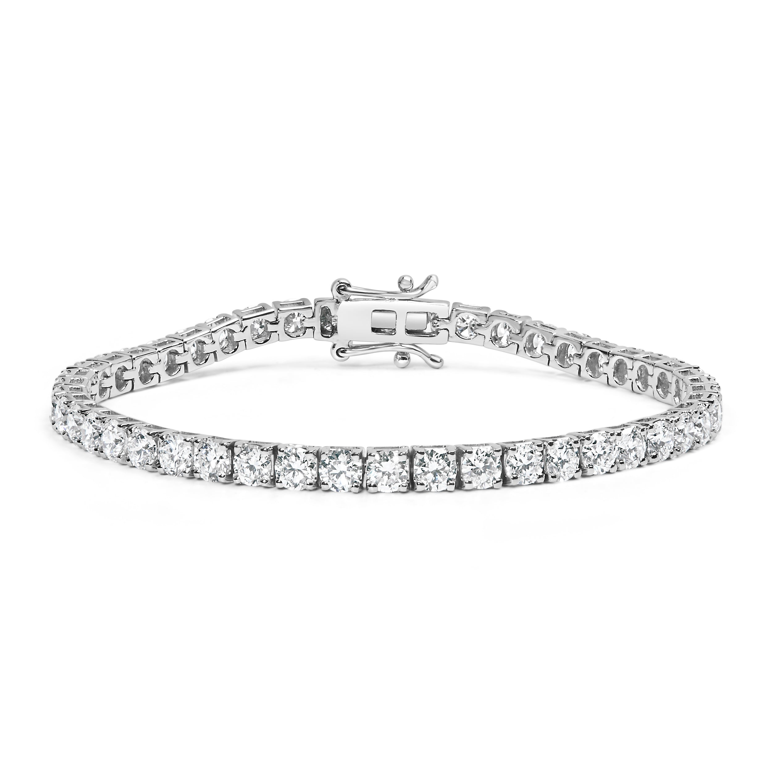 14K White Gold 5.00 Cttw Prong Set Lab Grown Round Diamond Classic Tennis Bracelet (F-G Color, Vs2-Si1 Clarity) - 7.25"