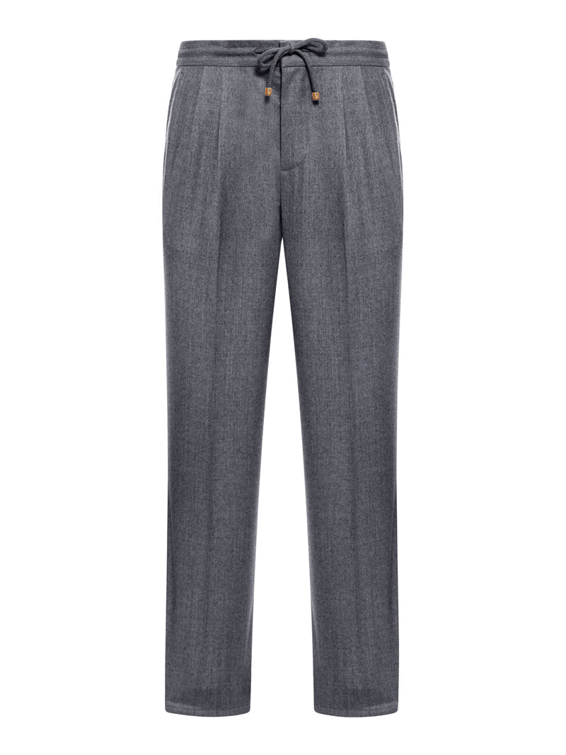 Brunello Cucinelli Men Wool Trousers With Pleats