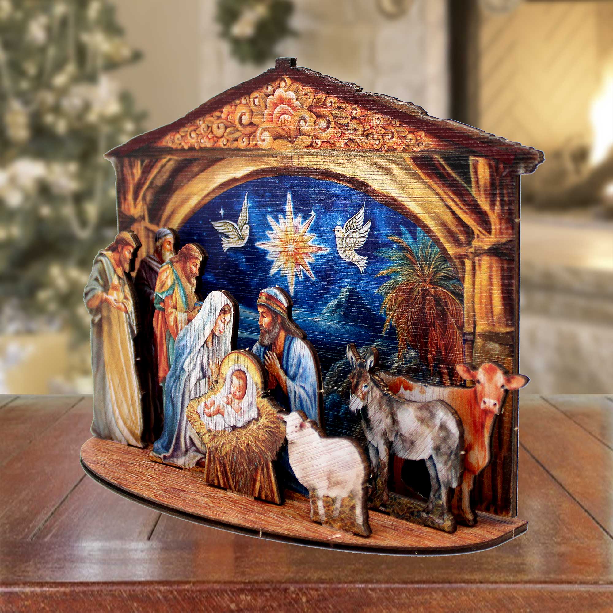 The Birth of Jesus Nativity Scene Decorative Village Set by G. Debrekht Nativity Holiday Decor - 852761