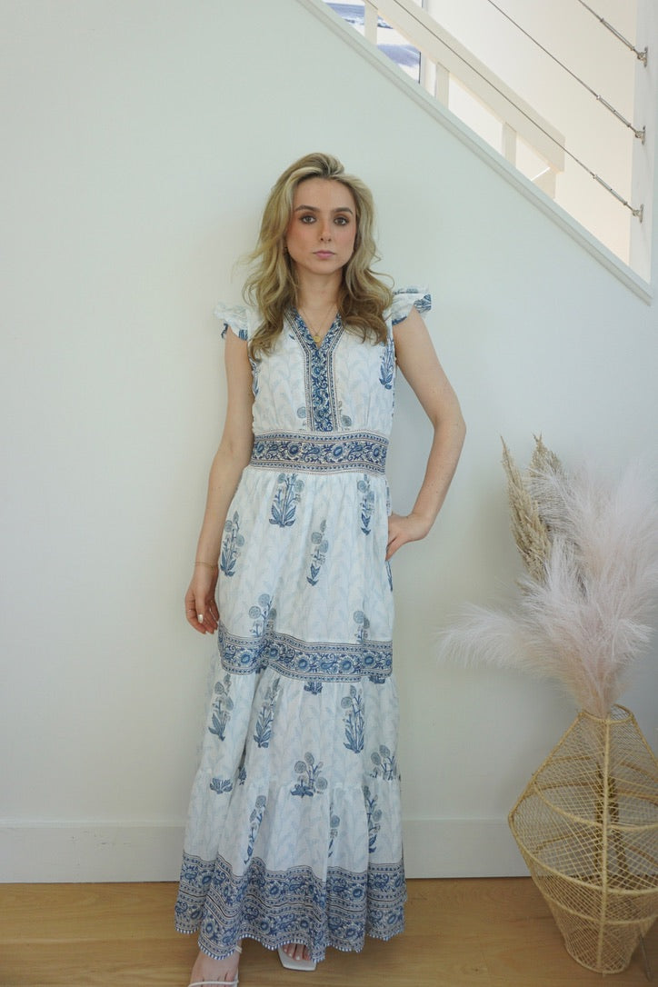 Percy Maxi Dress - Bluebell