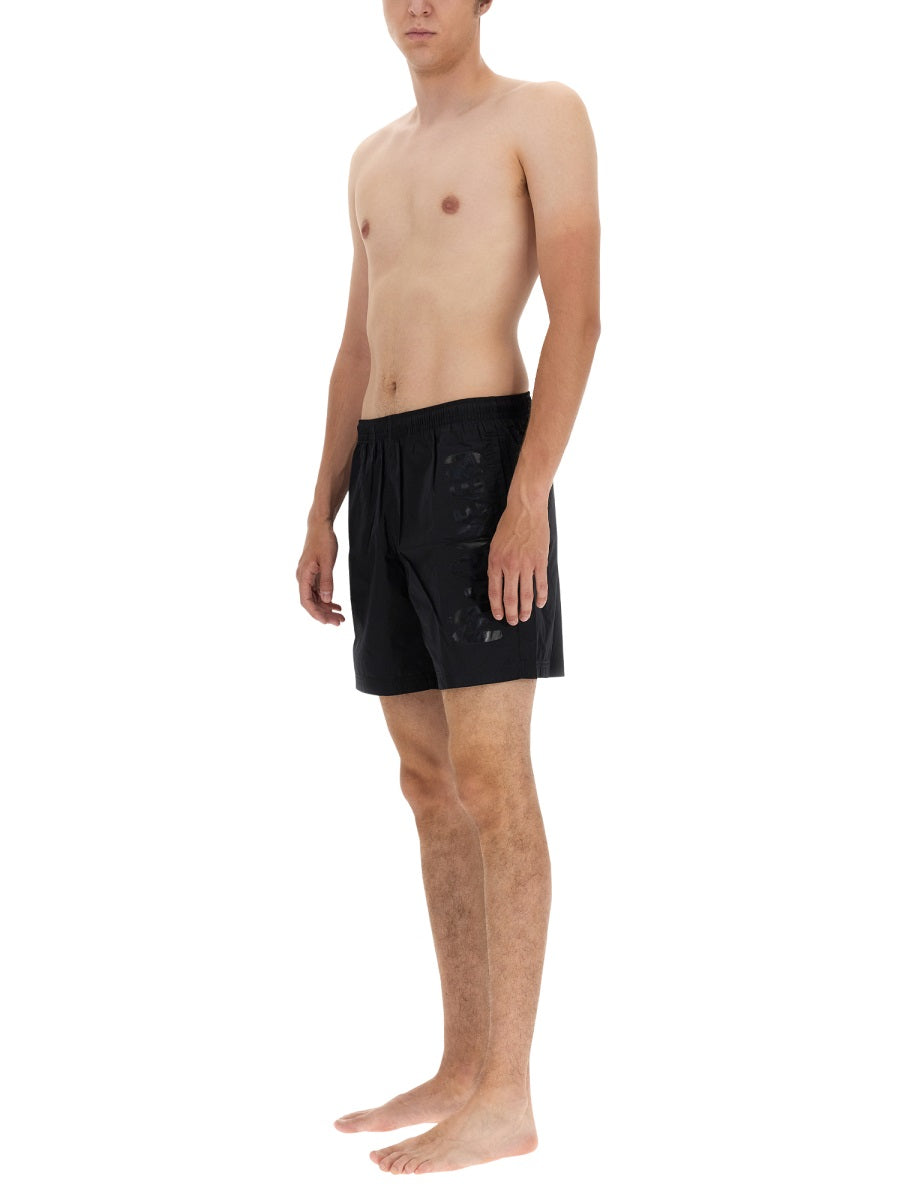 Alexander Mcqueen Men Graffiti Logo Swimsuit