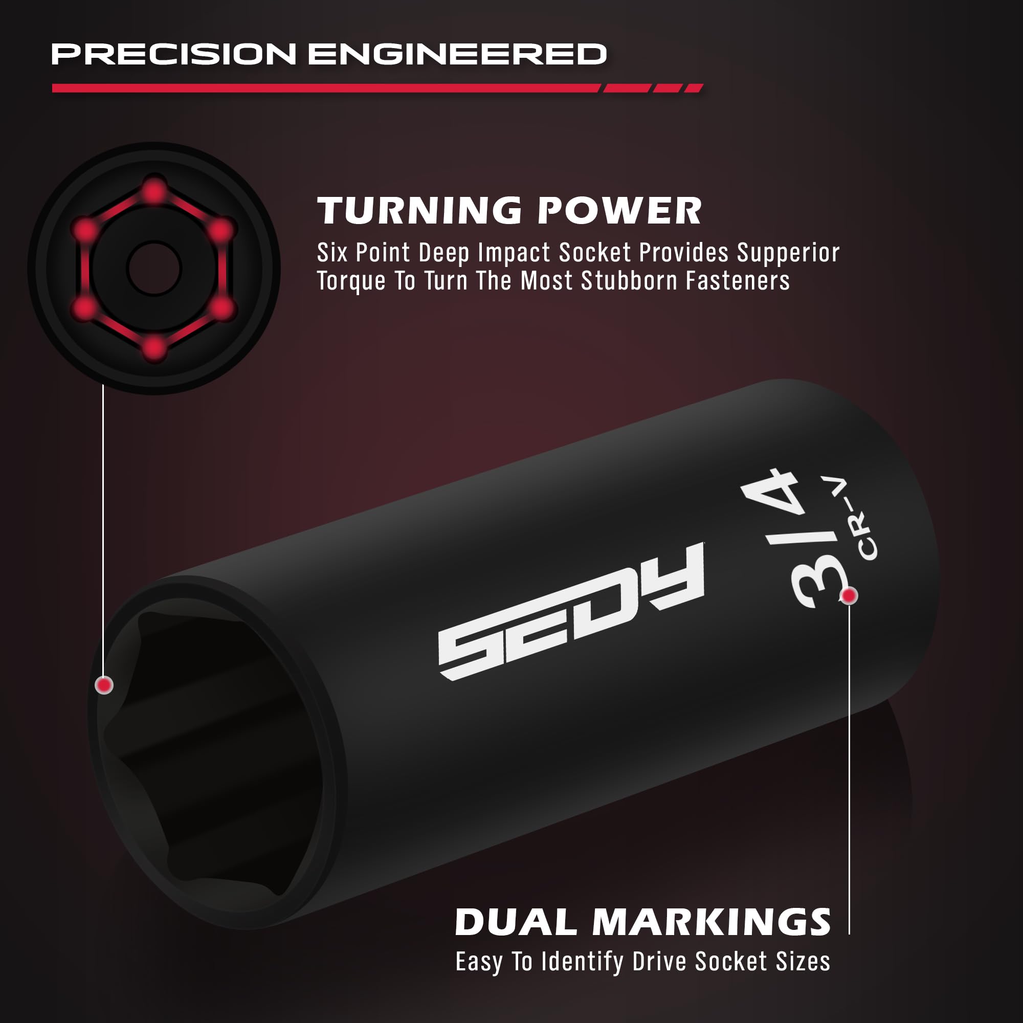 29-Piece 1/2" Drive Impact Socket Set, SAE (3/8 to 1 inch) and Metric (10-24mm) Sizes with Extension Bars Standard Deep Socket Set CR-V Material High Durability Impact Wrench