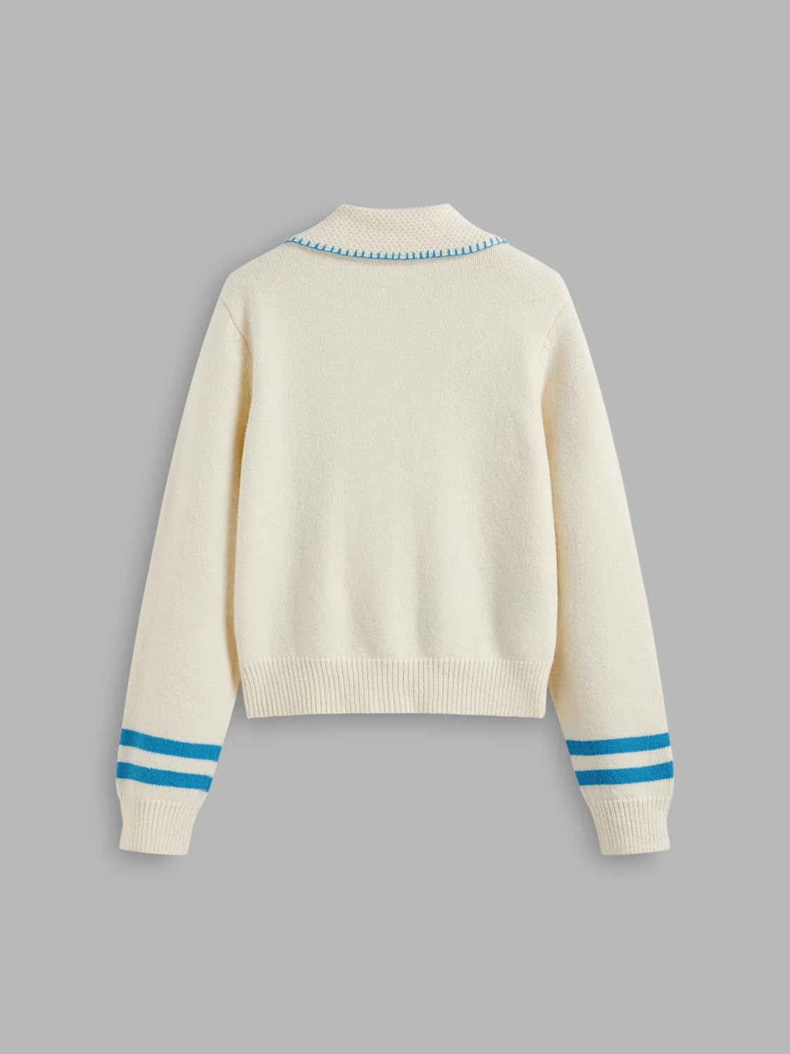 CIDER Cardigan Sweater for Women Knitted Long Sleeve Collared Cat Cute Pattern Button Down Crop Tops