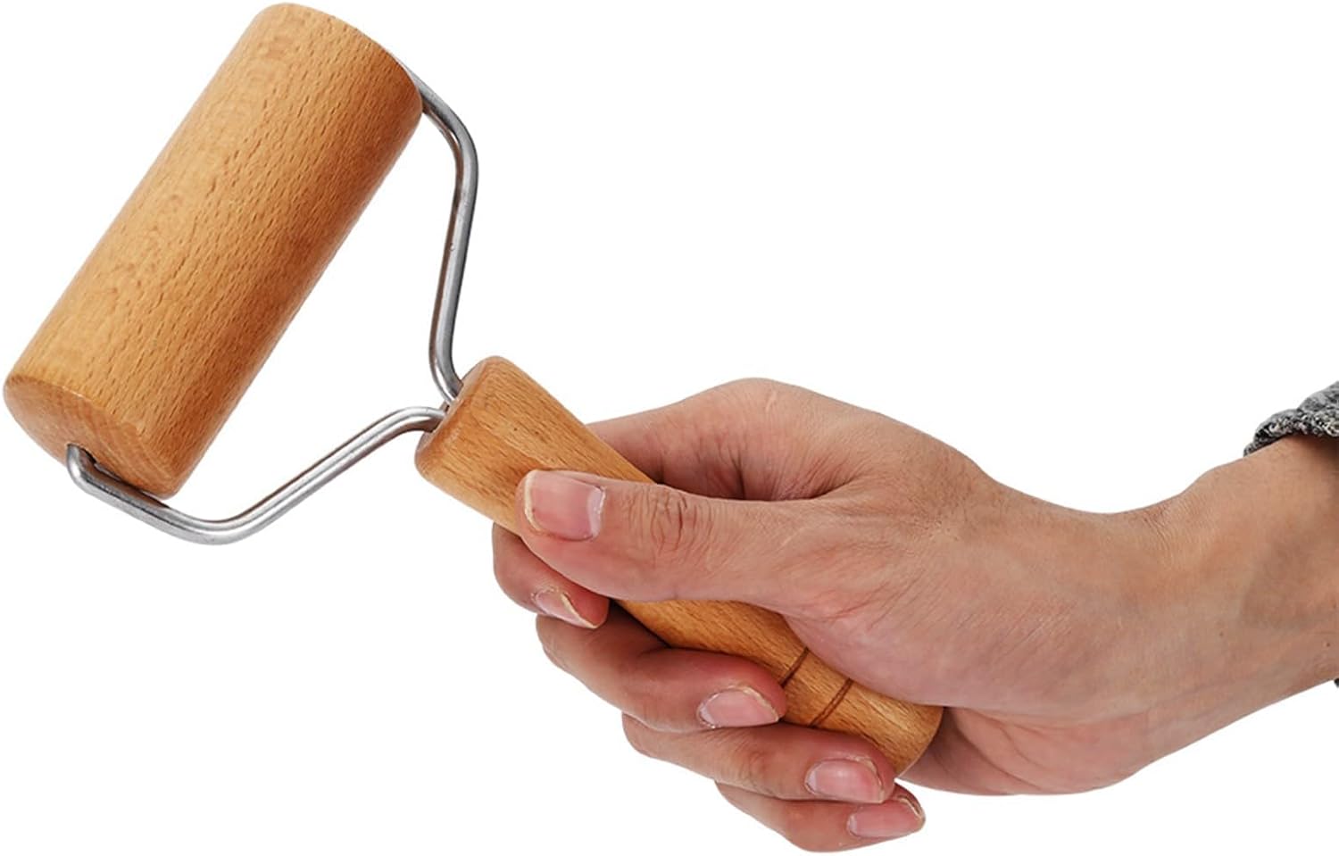 Rolling Pin, Small Rolling Pin Tortilla Roller, Wooden Dough Roller Fondant Tools for Home Kitchen Baking Cooking Pastry Tortilla Pizza Cookie(9.5cm*19cm)