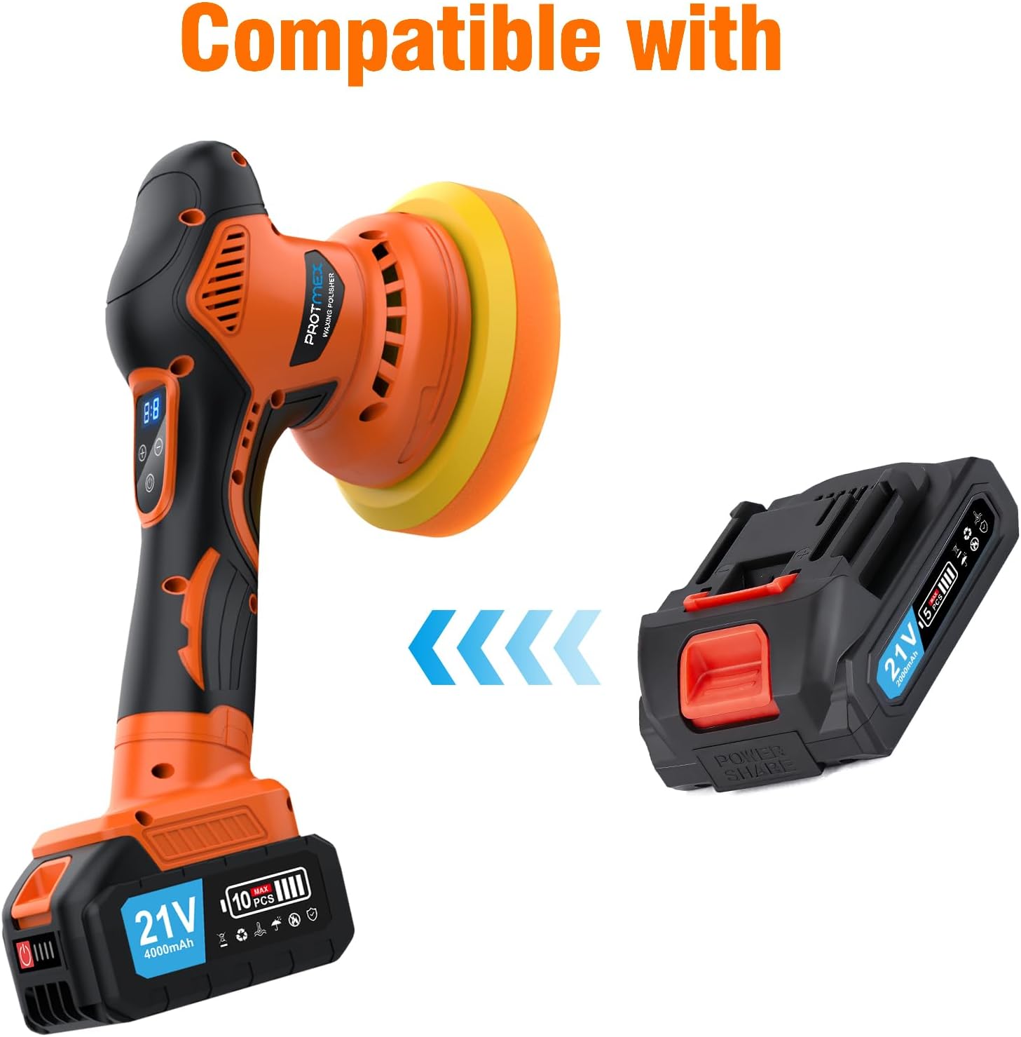 21V 2.0Ah Battery for Protmex 21V Cordless Car Polisher