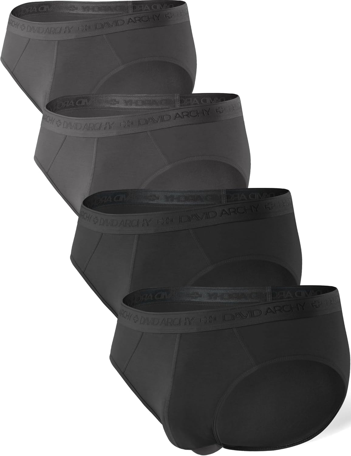 DAVID ARCHY Men's Underwear Ultra Soft Modal Dual Pouch Briefs Support Comfortable lightweight Briefs for Men 4 or 7 Pack