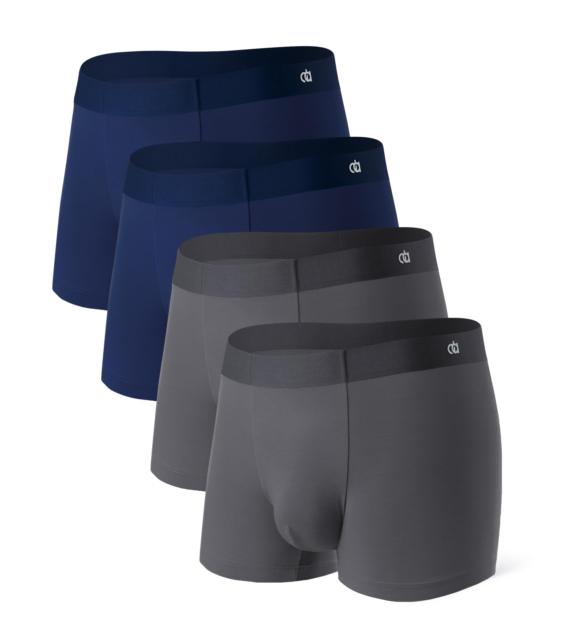 DAVID ARCHY Men's Underwear Trunks Modal Support Pouch Ultra Soft Breathable Seamless Underwear for Men 4 Pack