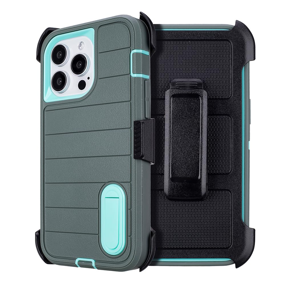 for Phone Case iPhone 13 Pro Max Case Black with Belt Clip Heavy Duty Holster for Shockproof Cases,3 Layers of Sturdy,Military Grade Defender Cover for iPhone 13 Pro Max Cases Black 6.7 Inch