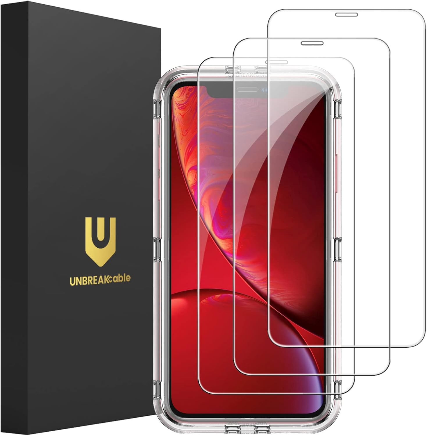 UNBREAKcable Shatterproof Screen Protector for iPhone 13 Pro Max/iPhone 14 Plus [3-Pack] [99.99% HD Clear] [Easy Installation Frame] [9H Hardness][Bubble Free] [Full Coverage] for Apple 6.7''