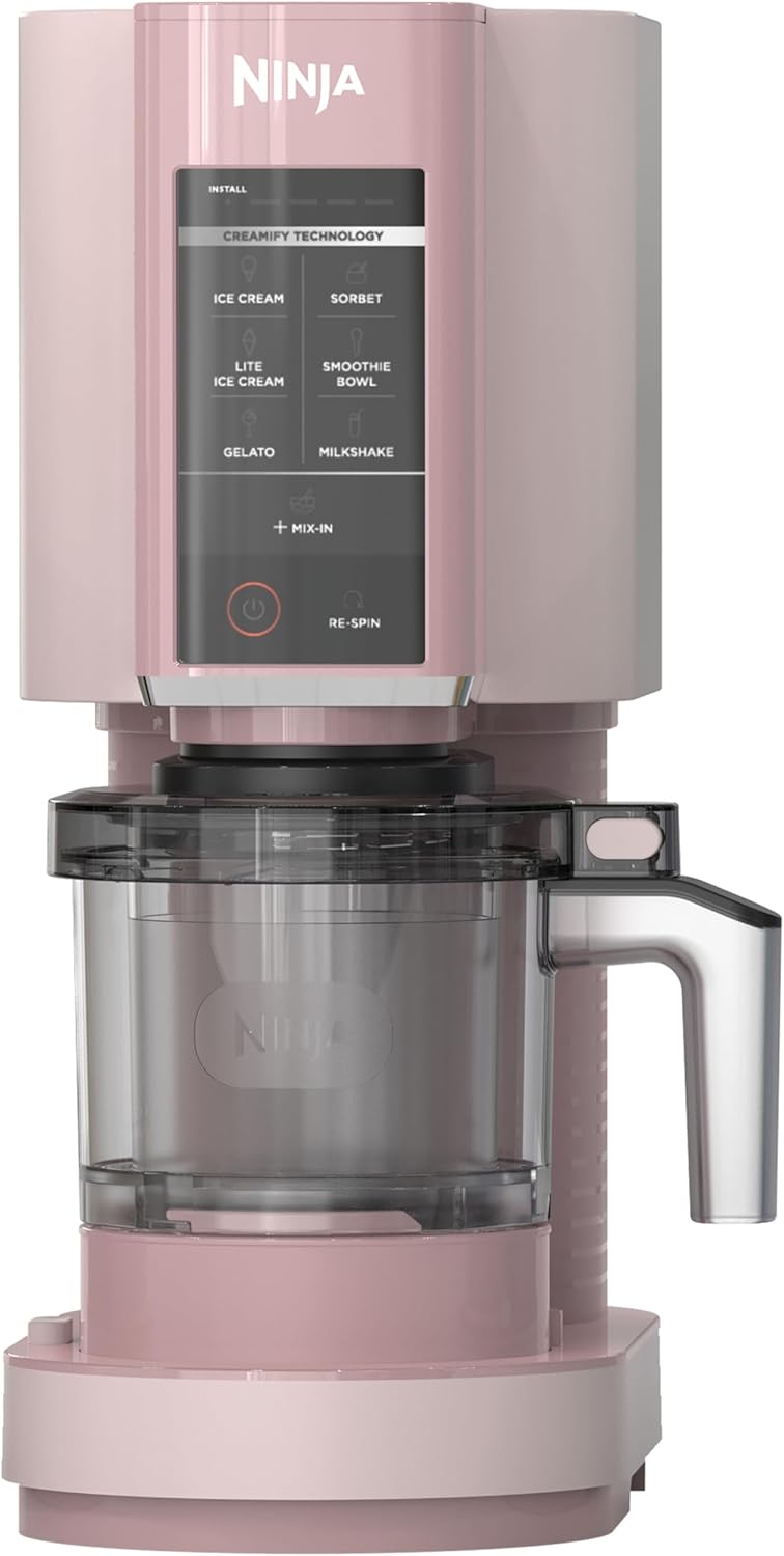 Ninja NC301 CREAMi Ice Cream Maker, for Gelato, Mix-ins, Milkshakes, Sorbet, Smoothie Bowls & More, 7 One-Touch Programs, with (2) Pint Containers & Lids, Compact Size, Perfect for Kids, Silver
