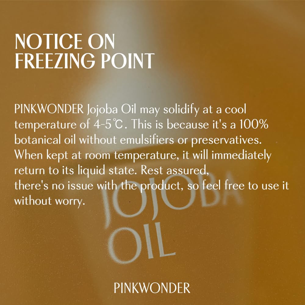 PINKWONDER USDA Organic Jojoba Oil | 100% Pure, Cold-Pressed & Vitamin E-Rich Oil for Skin | Non-Greasy, Fast-Absorbing for Face, 1.69oz (50ml)