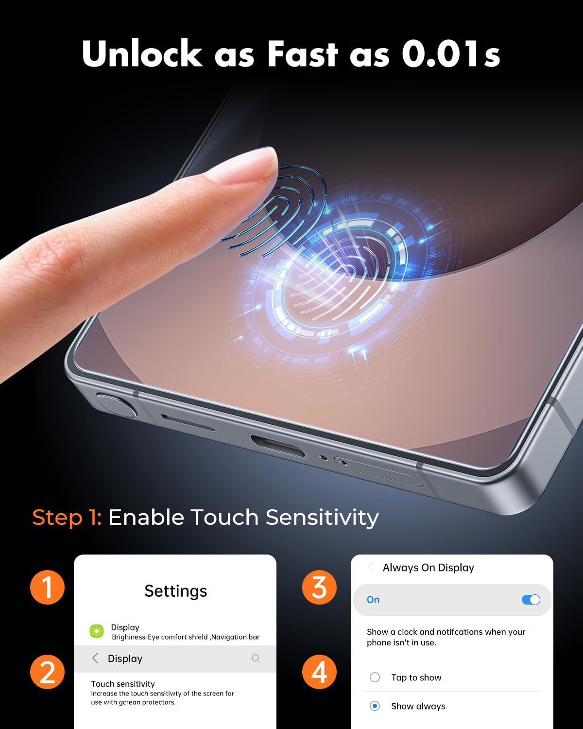 UNBREAKcable Screen Protector for Samsung Galaxy S25 Ultra [3-Pack] [9H] [Fingerprint Friendly] [HD Clarity] [Anti-Scratch] [Bubble-Free] [Easy Installation] Tempered Glass 6.9 Inch