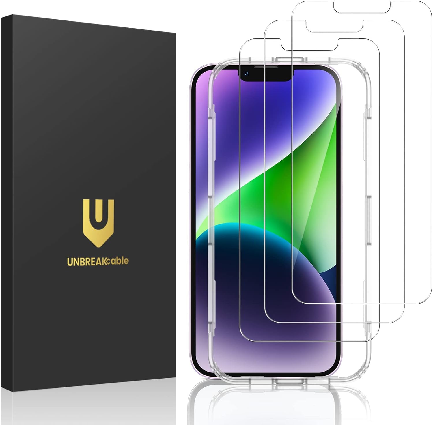 UNBREAKcable 3-Pack Screen Protector for iPhone 16 Pro, Double Shatterproof Tempered Glass [Easy Installation Frame] [9H Hardness] [99.99% HD Clear] [Case Friendly] for iPhone 6.3 inch