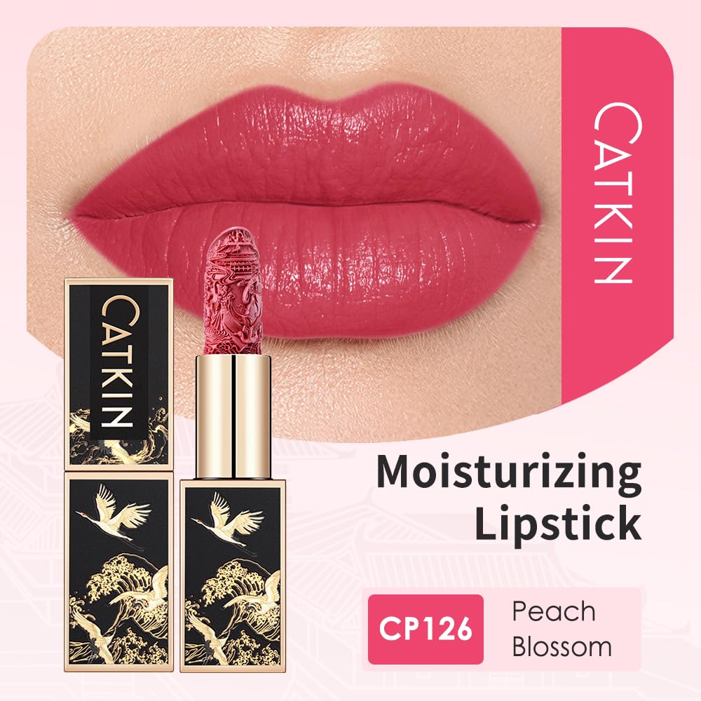 Catkin Lipstick 3pcs Set for Women, Full Coverage Shimmer Glow Finish, Long Lasting Weightless with Hydrating Creamy Texture 04
