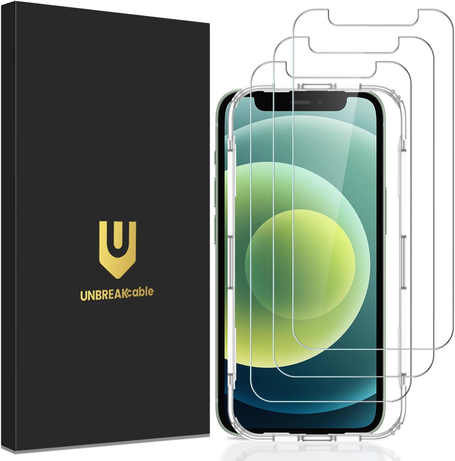 UNBREAKcable 3-Pack Screen Protector for iPhone 16 Pro, Double Shatterproof Tempered Glass [Easy Installation Frame] [9H Hardness] [99.99% HD Clear] [Case Friendly] for iPhone 6.3 inch