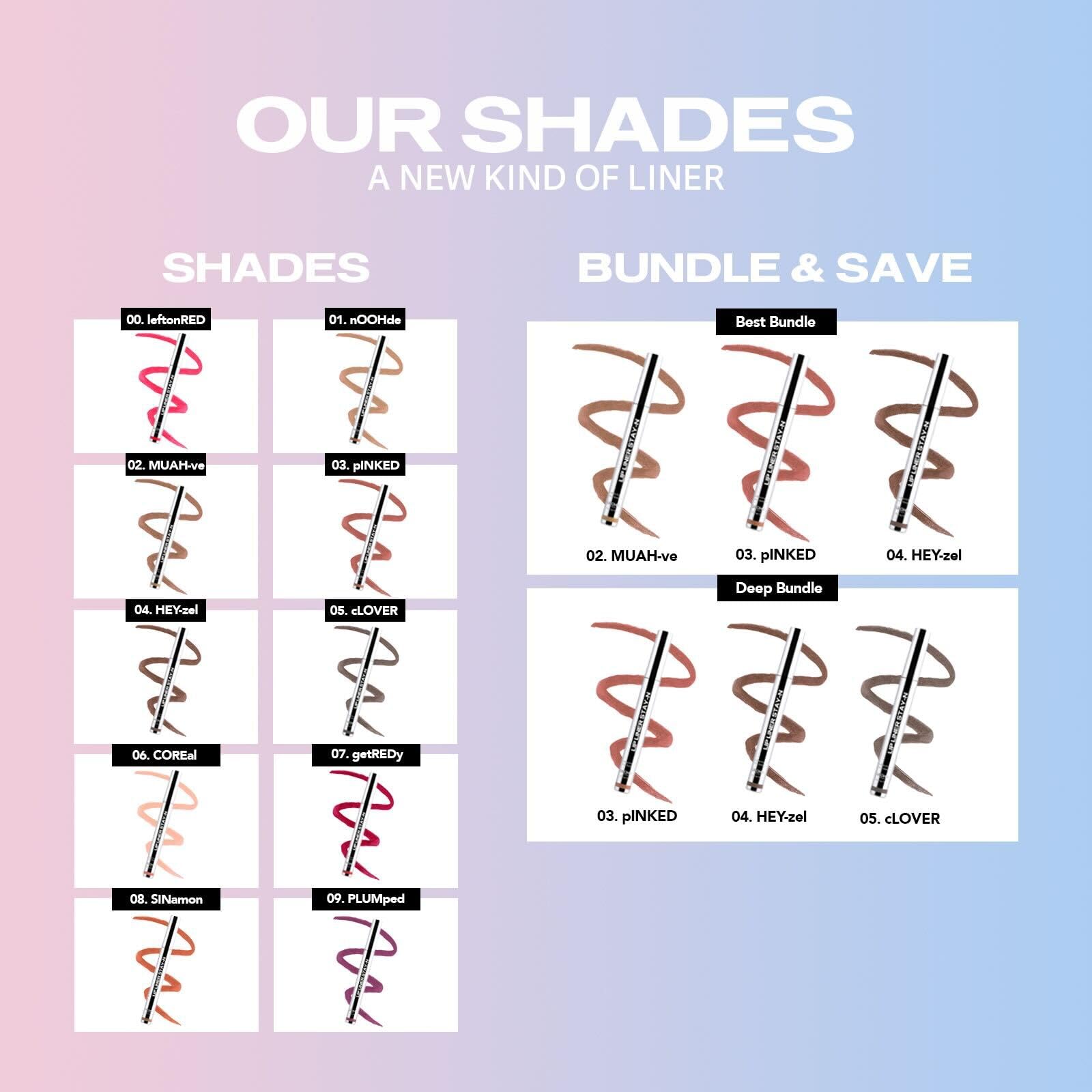 Sacheu Lip Liner STAY-N Peel Off Lip Stain — Long Lasting Matte Lip Tattoo Transfer Proof Lipstain Infused with Hyaluronic Acid & Vitamin E for All Skin Types — Vegan & Cruelty-Free, p-INKED