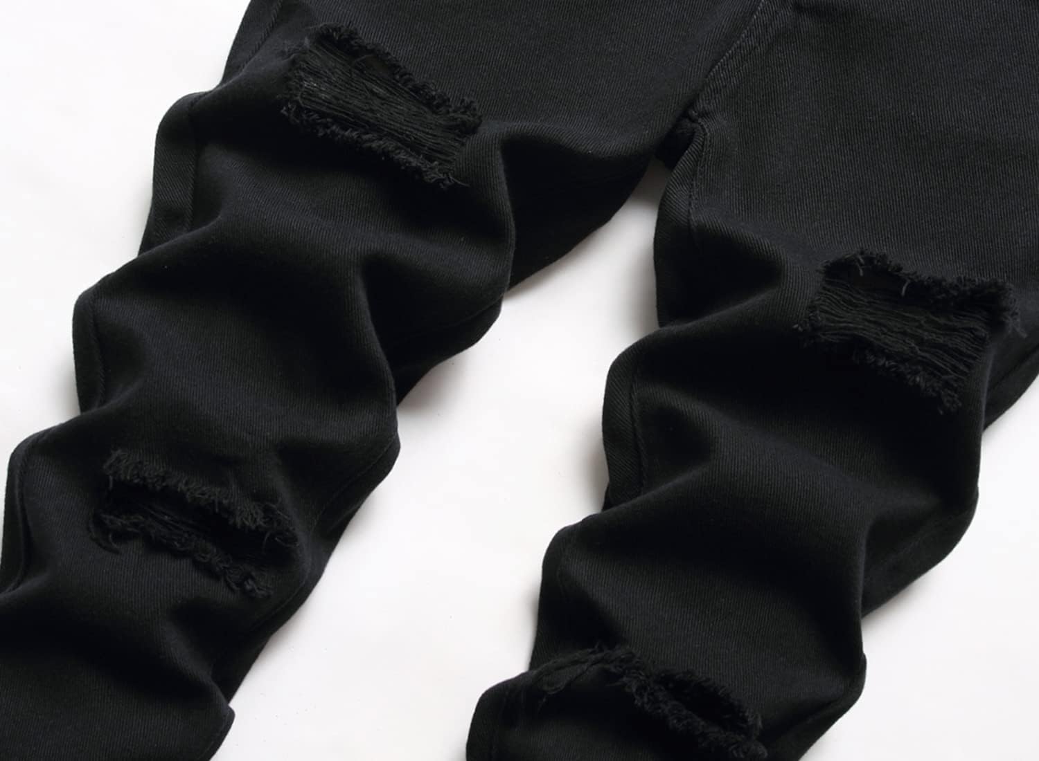 Boy's Skinny Fit Ripped Destroyed Distressed Stretch Slim Jeans Pants