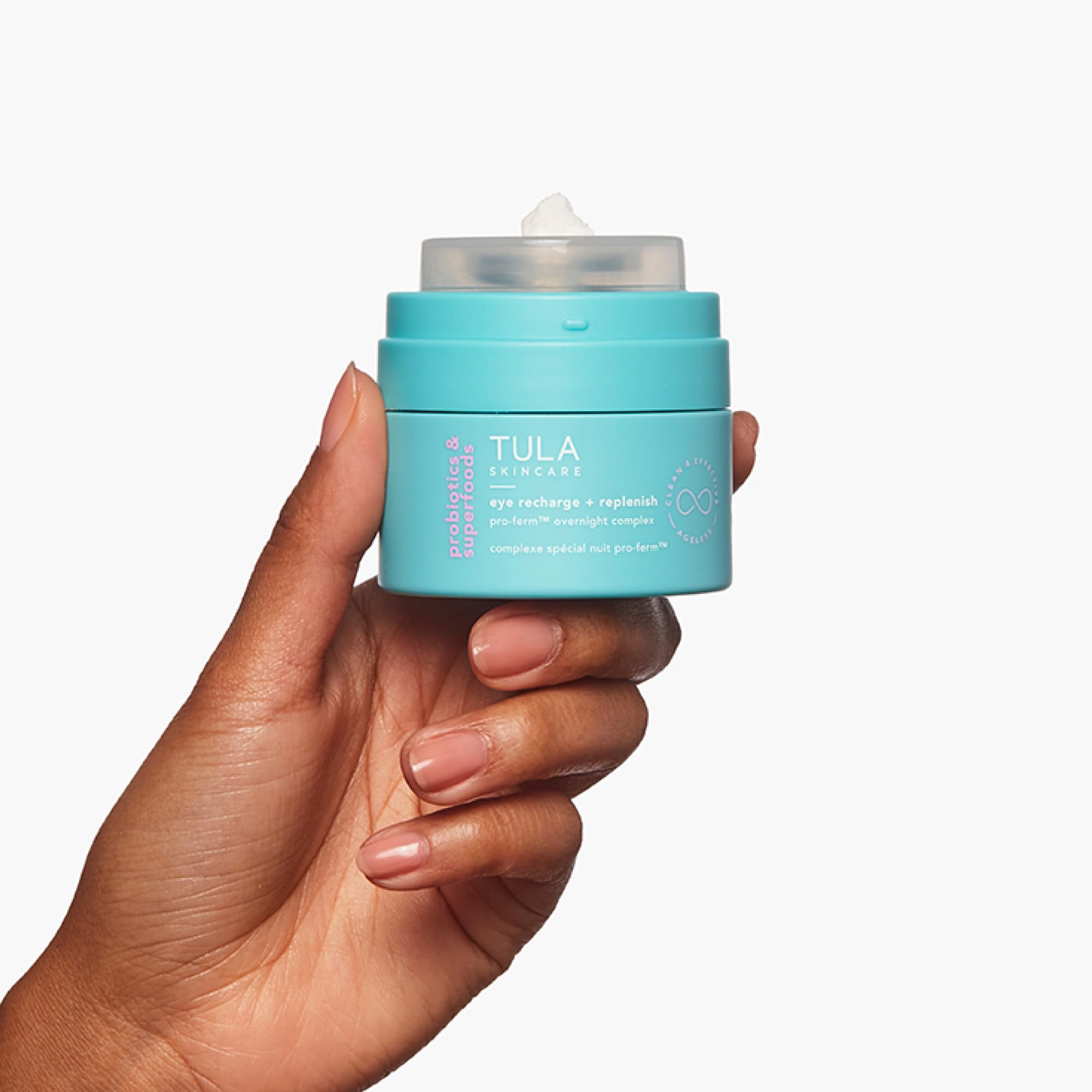 TULA Skin Care Eye Recharge + Replenish - Pro-Ferm Overnight Eye Cream with Retinal, Protects & Intensely Hydrates, Minimizes the look of Fine Lines & Wrinkles, 0.5 Fl. oz.