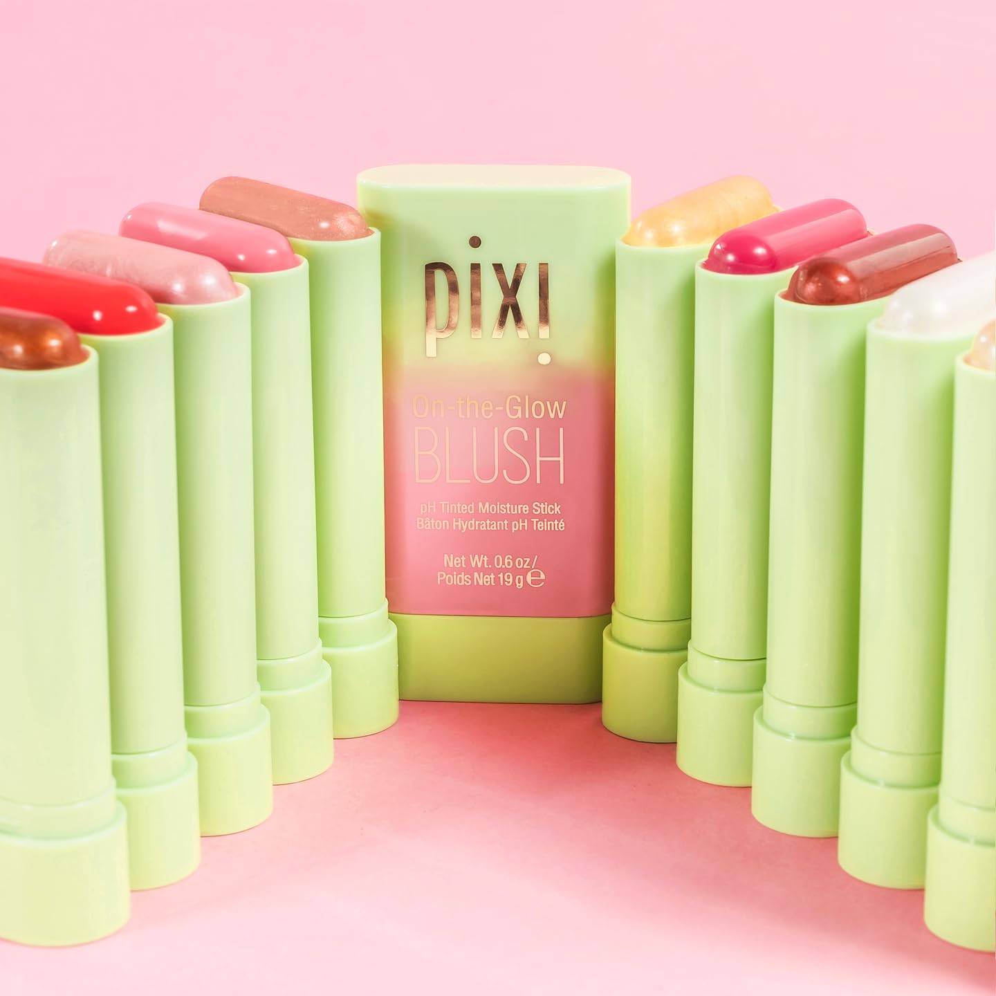 Pixi On-the-Glow Blush - Fleur, Hydrating Tinted Moisture Blush Stick with Ginseng, Aloe Vera & Fruit Extracts, For Cheeks & Lips, 19g / 0.6oz, Paraben-Free