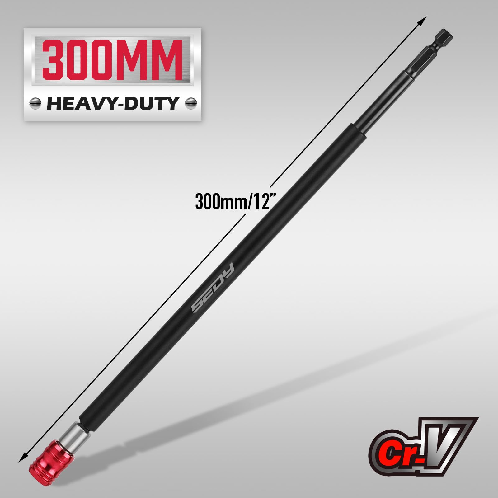 5-Piece 2", 4", 6", 12", 17" Extra Long Magnetic Screwdriver Bit Holders, 1/4 Inch Hex Shank Quick Release Extension Adapter, Durable CR-V Steel, Universal Fit for Impact Driver Bits